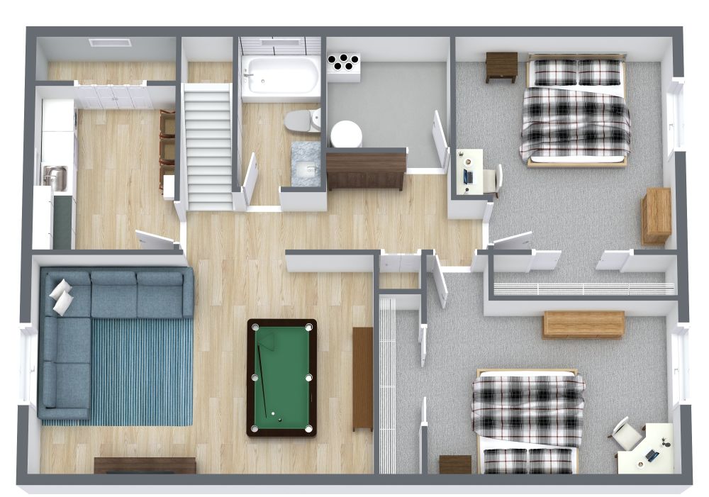 2 Story 4 Bedroom Layout, Basement