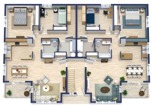 2 Story Fourplex