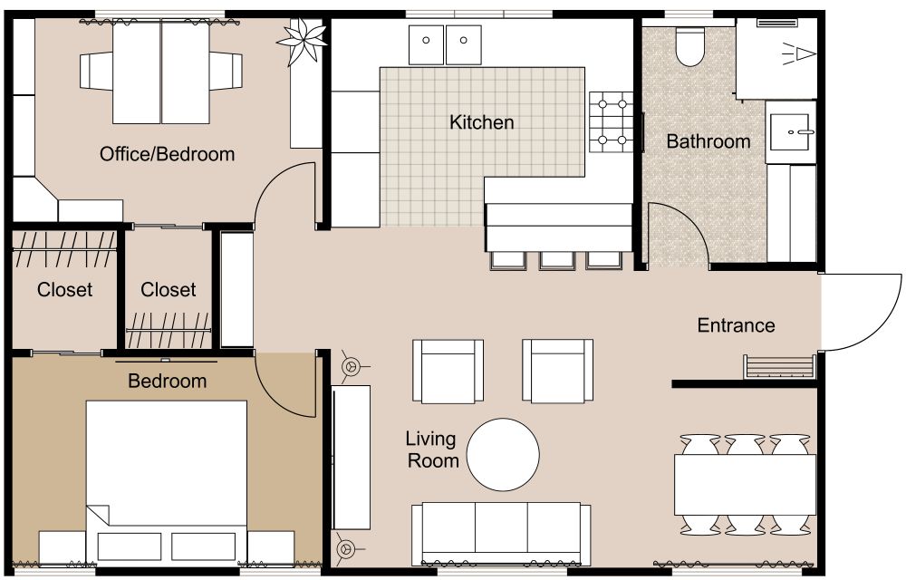 700 sq ft 2D House Plan