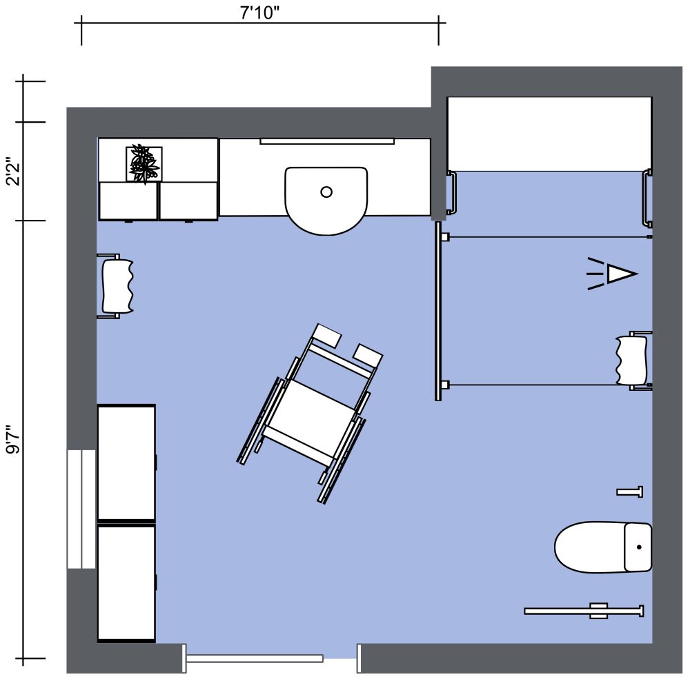 Accessible Bathroom Design Layout 2D Floor Plan