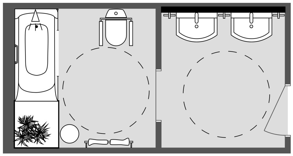 Accessible Bathroom Layout 2D Floor Plan