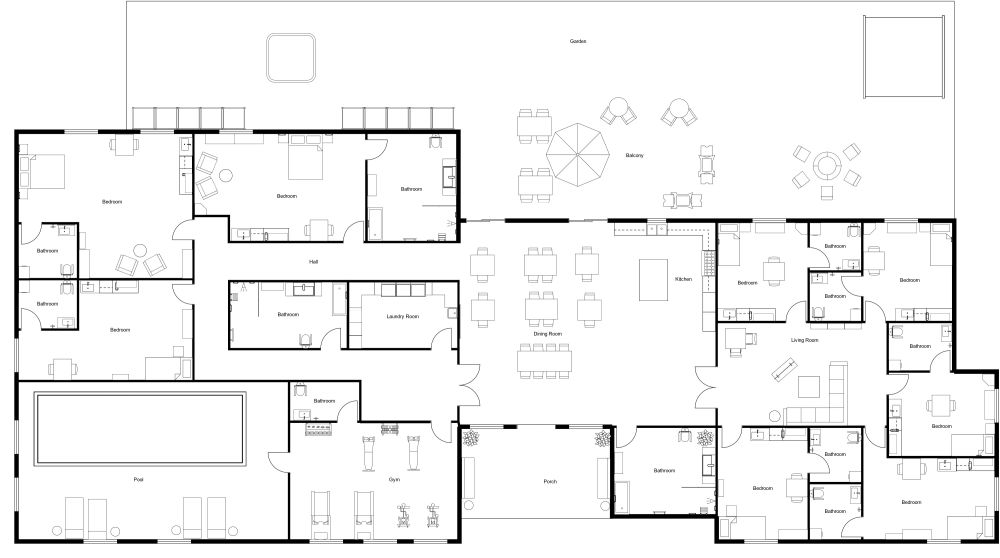 Assisted Living 2D Floor Plan