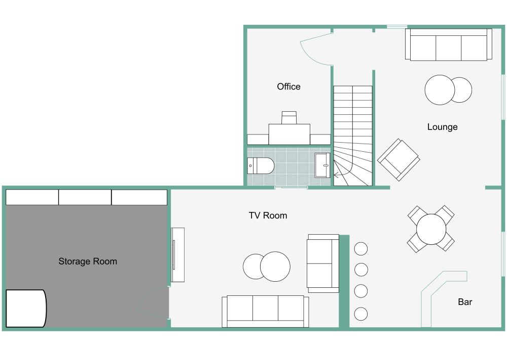 Basement Bar Layout Ideas 2D