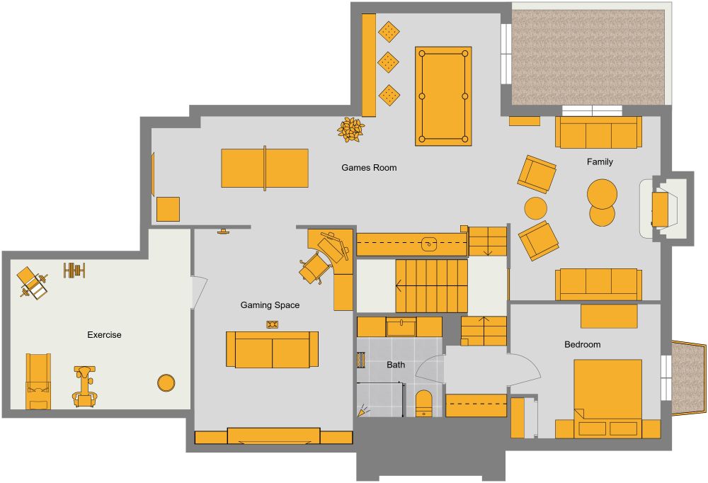 Basement Floor Plan Idea 2D