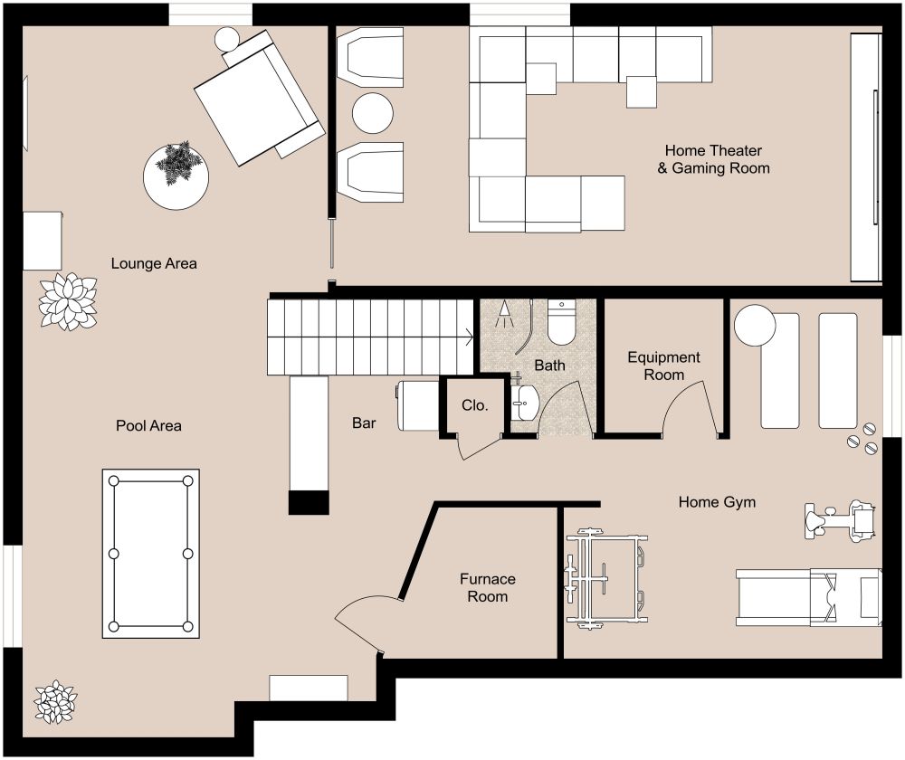 Basement Layout Design 2D