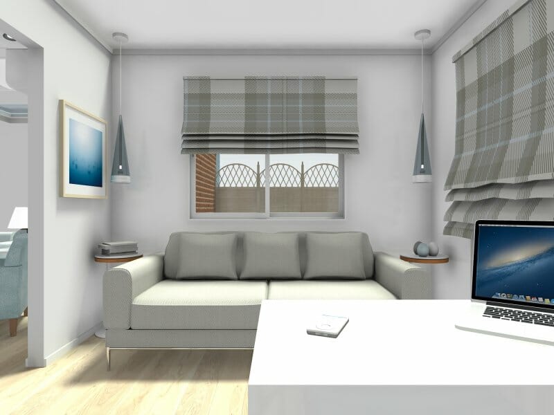 3D Photo of basement interior design idea.