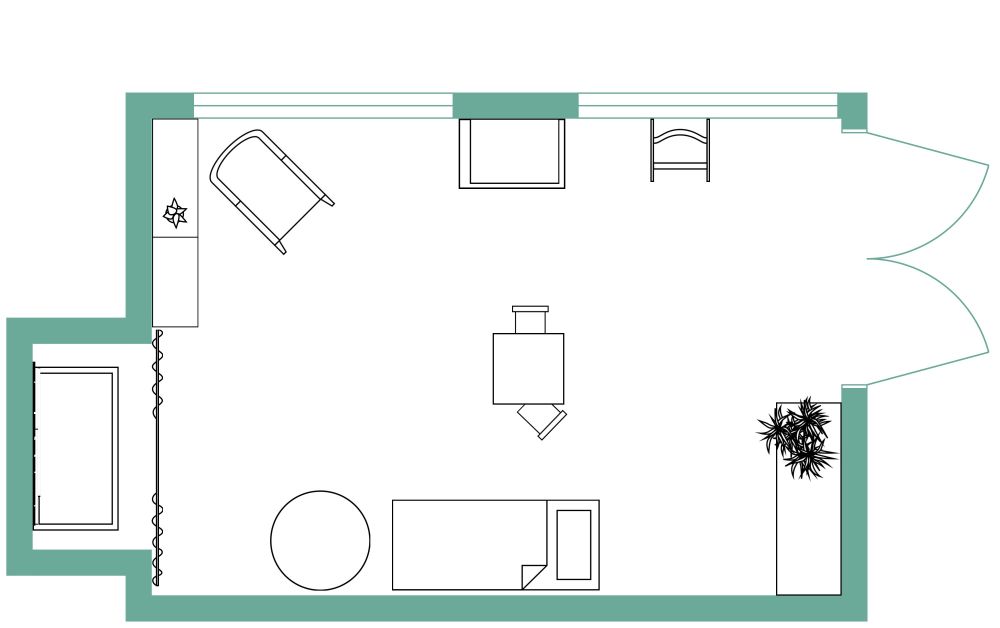 Bedroom Connected Nursery 2D Floor Plan