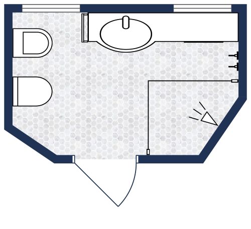 Classic 3/4 Bathroom Floor Plan 