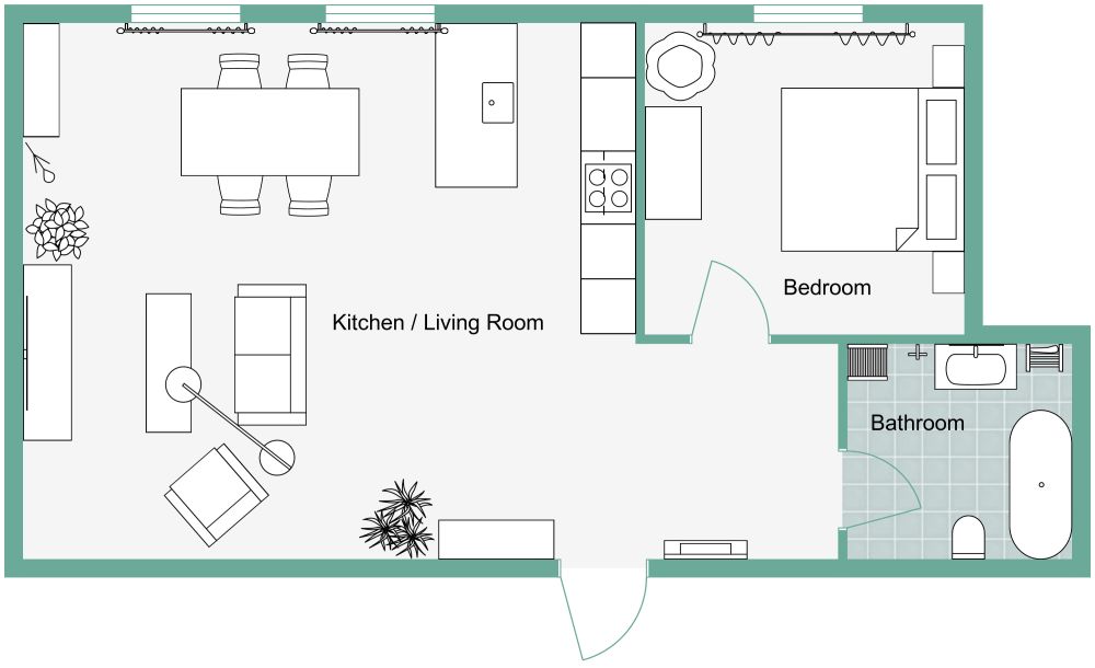 Condo Open 2D Floor Plan