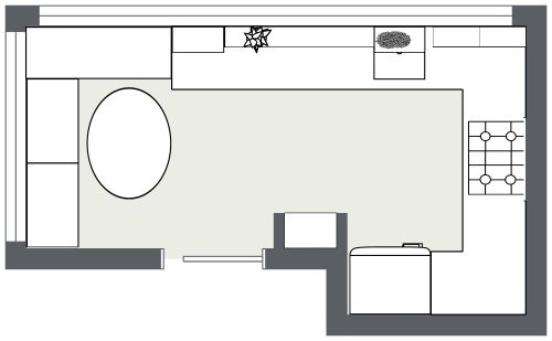 Counter Space with a Peninsula Breakfast Bar