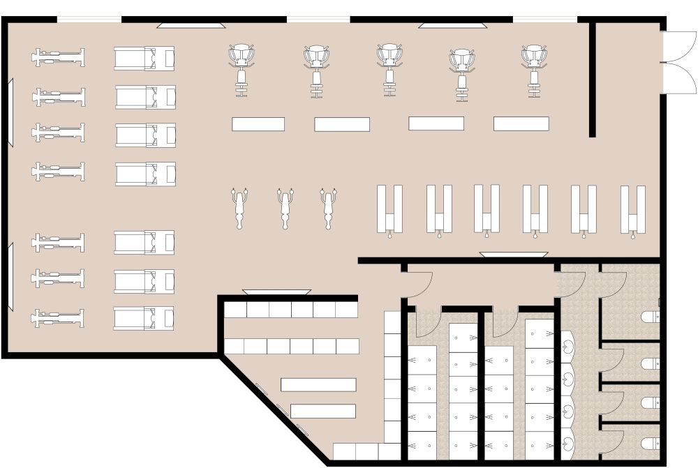 Fitness Center Layout 2D Floor Plan