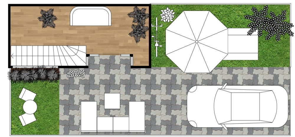 Front Yard Landscaping Layout in 2D
