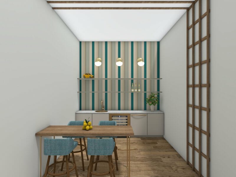 3D Photo of a home bar.