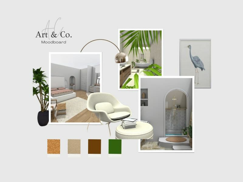 Interior design mood board presentation.