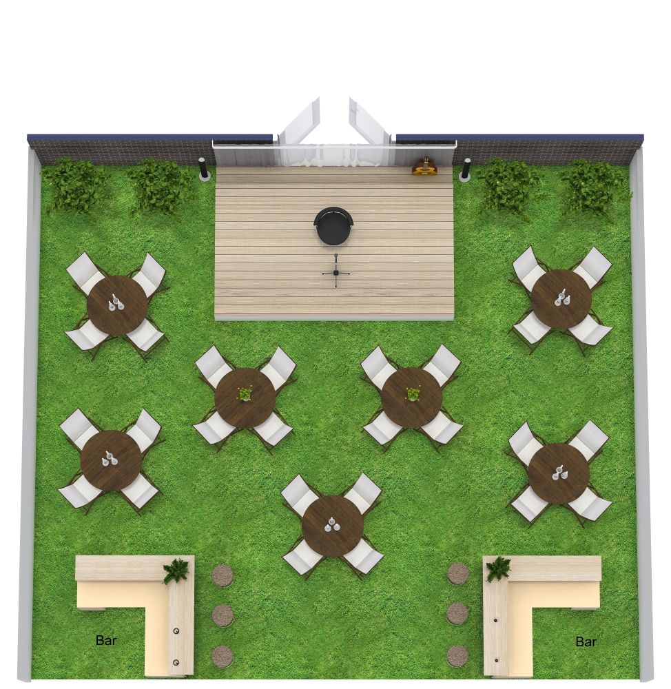 Intimate Outdoor Concert Floor Plan with Bar