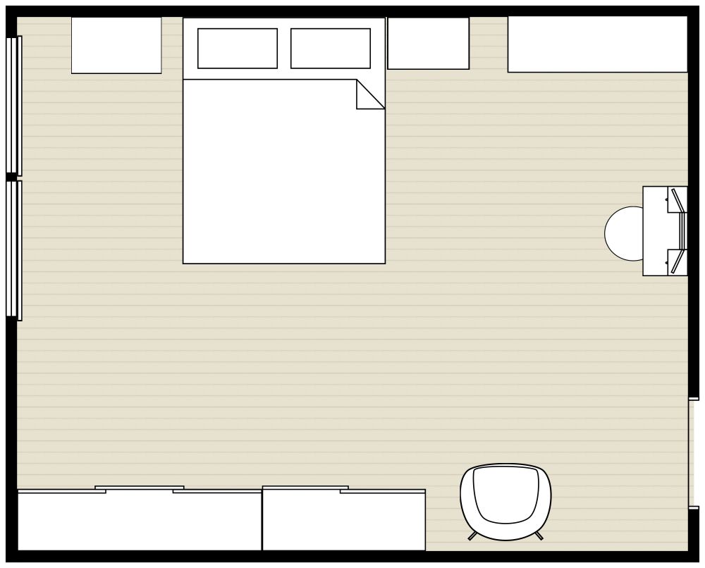 Large Guest Bedroom 2D Floor Plan