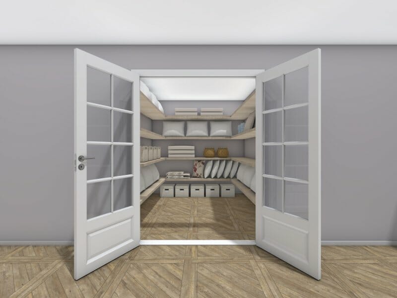 3D Photo of a linen room.