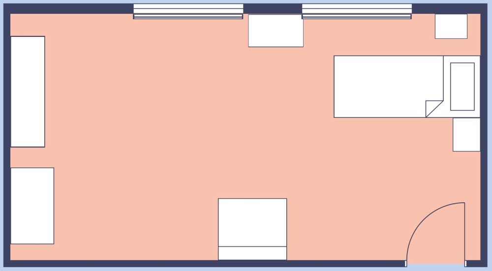 Little Girls Bedroom Idea 2D Floor Plan
