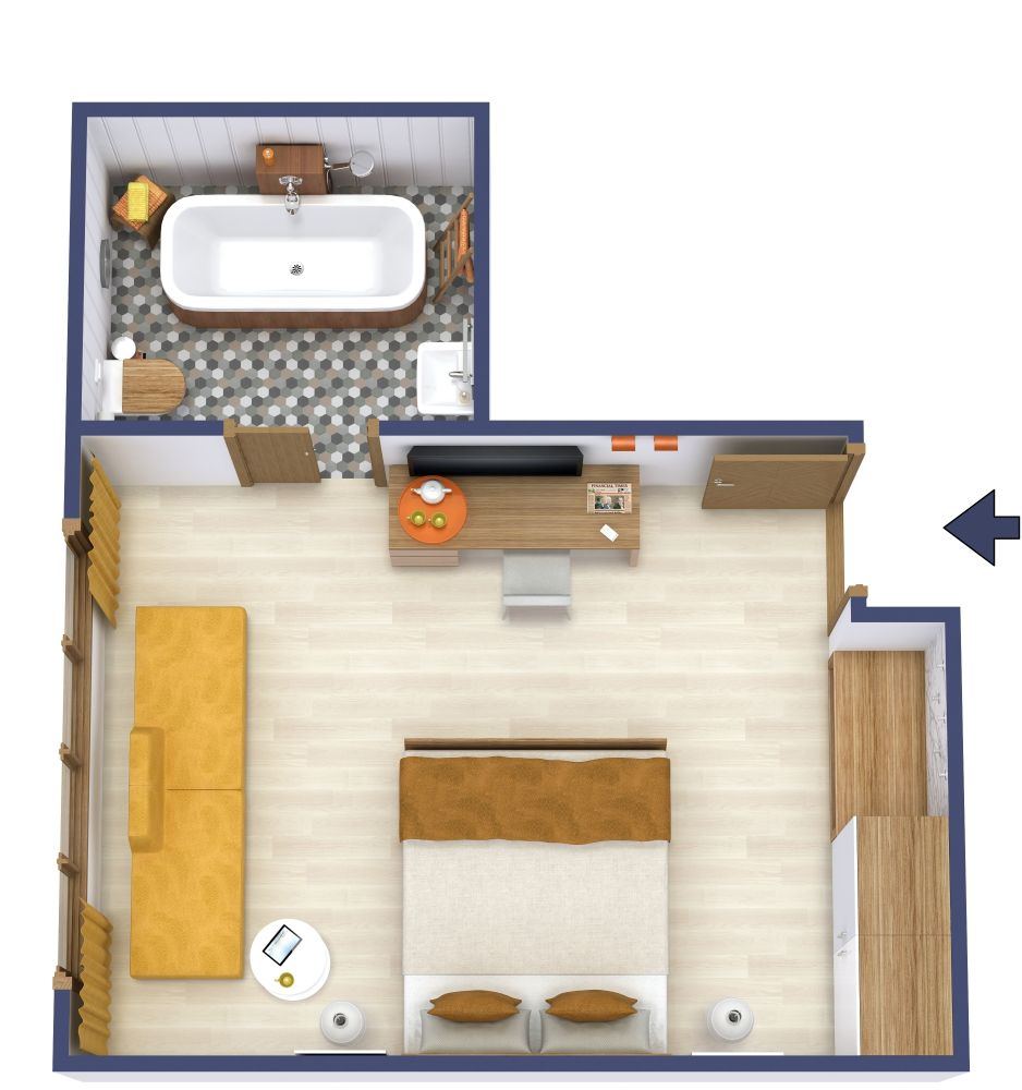 Luxury Hotel Room Design with King Size Bed
