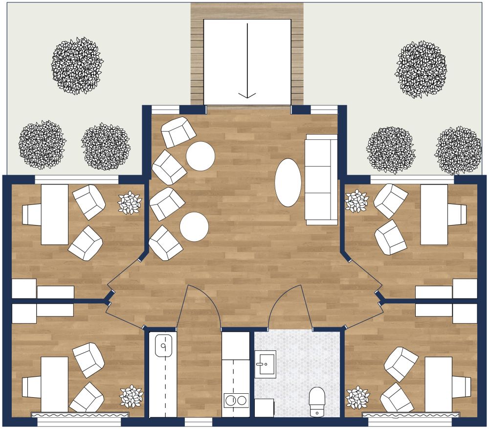 Modern Interior Office Design 2D Layout