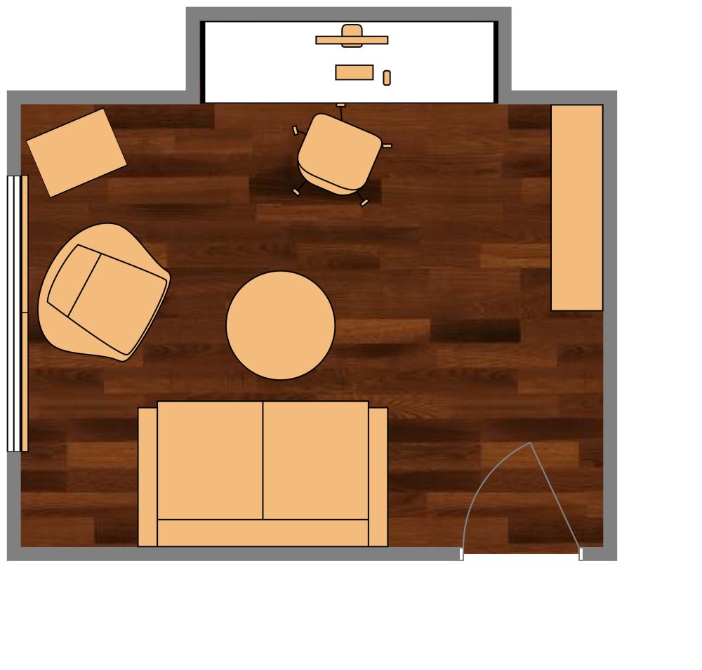 2D Layout of Modern Office Design Ideas for Small Spaces