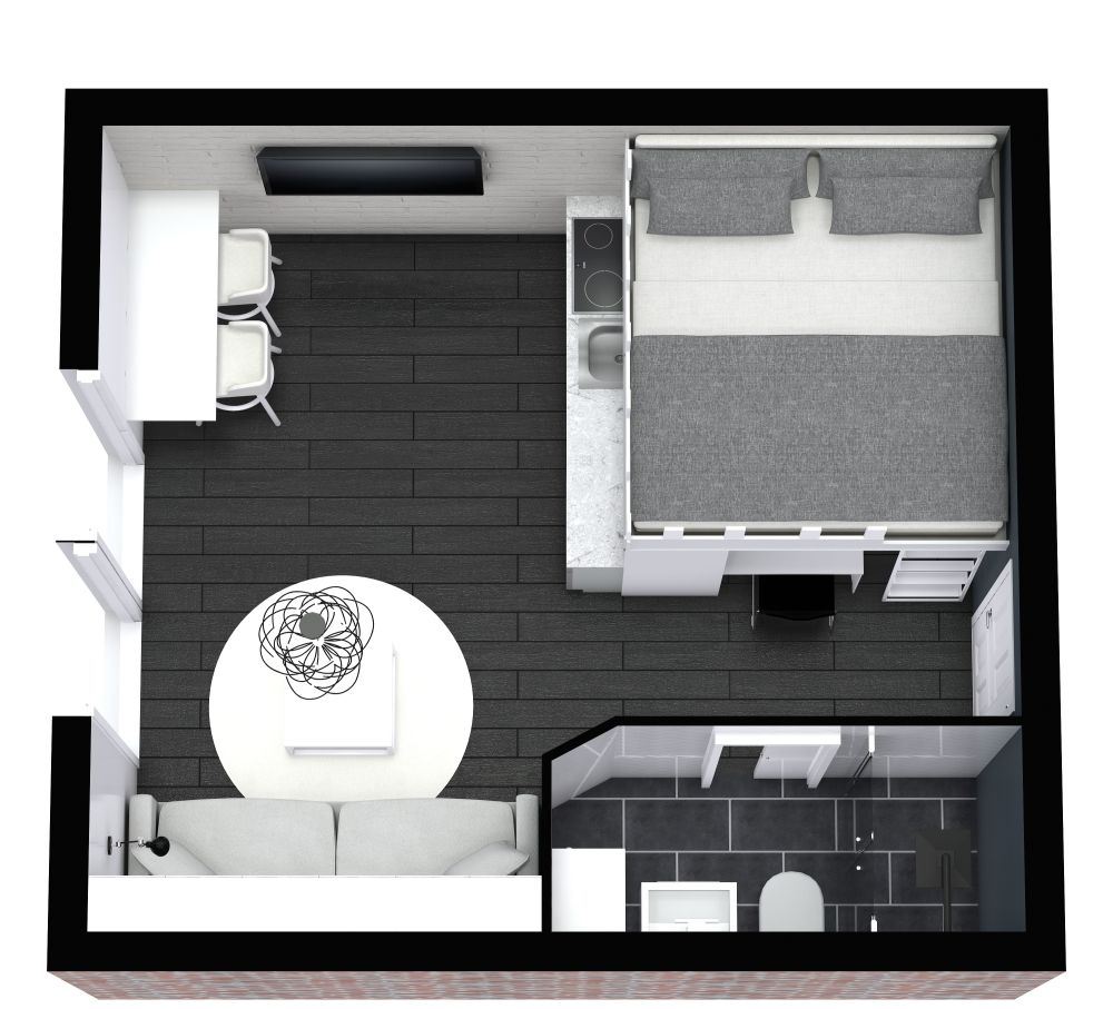 Monochrome Studio Apartment