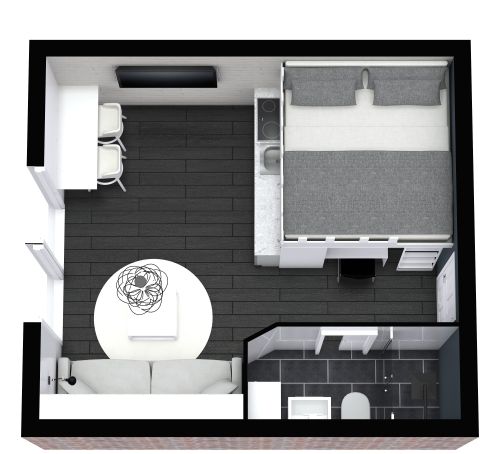 Monochrome Studio Apartment