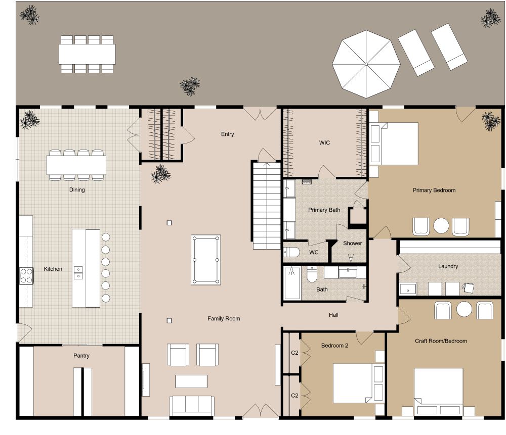 Morgan Barndominium House Plan 2D Floor Plan