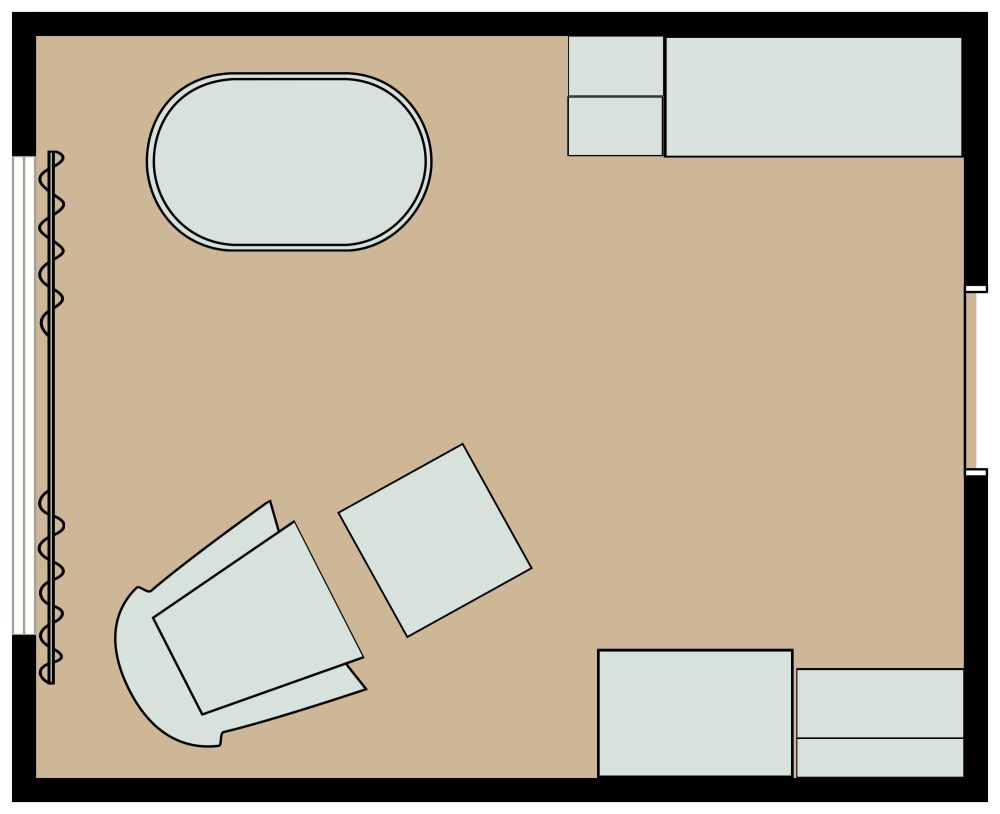 Neutral Nursery Layout 2D Floor Plan