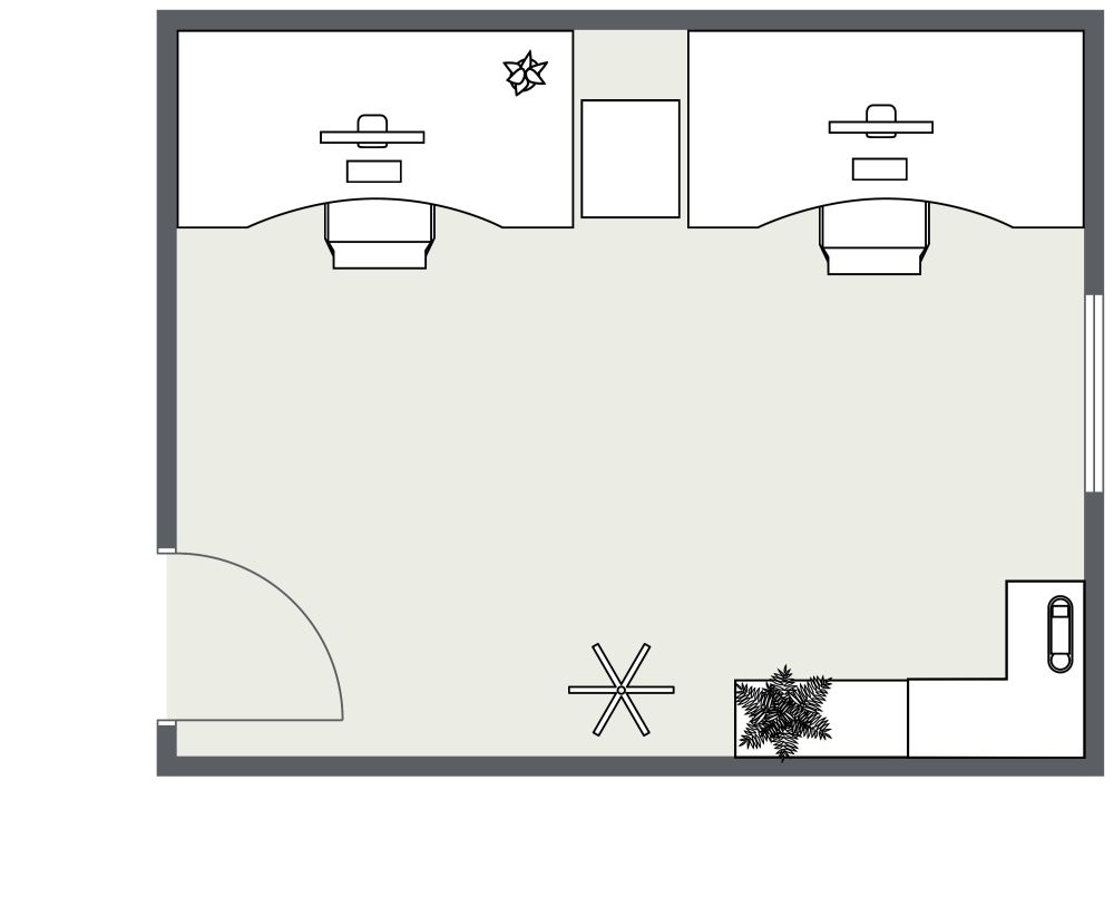 Office 2D Floor Plan 12x15