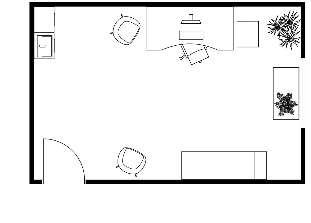 Office 2D Floor Plan 13x20