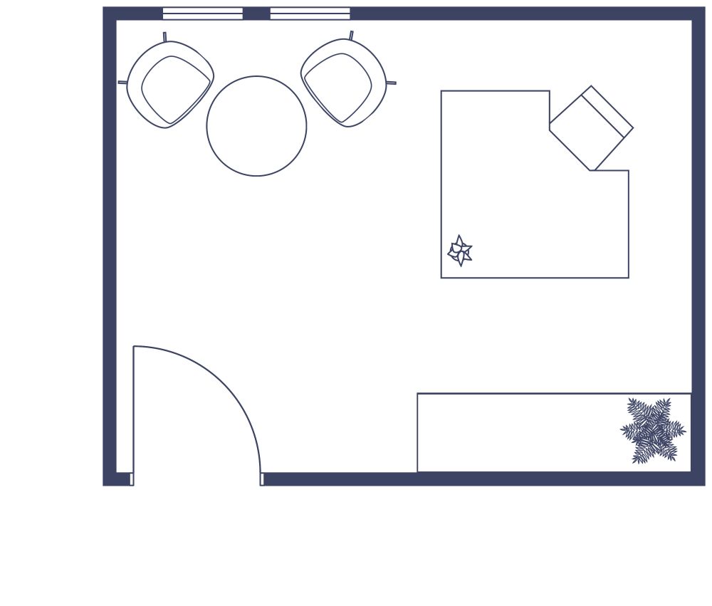 Office 2D Floor Plan 14x11