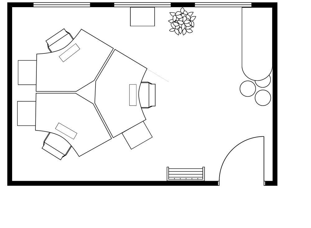 Office 2D Floor Plan 18x12