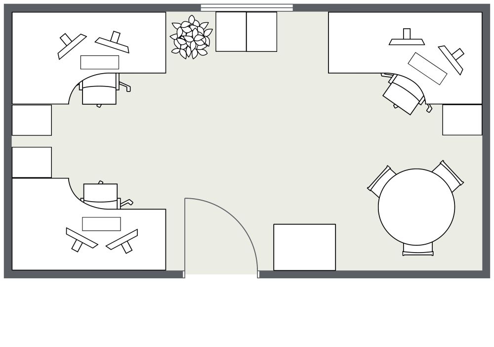 Office 2D Floor Plan 20x11