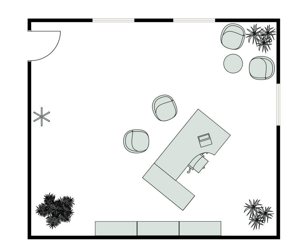 Office 2D Floor Plan 23x20