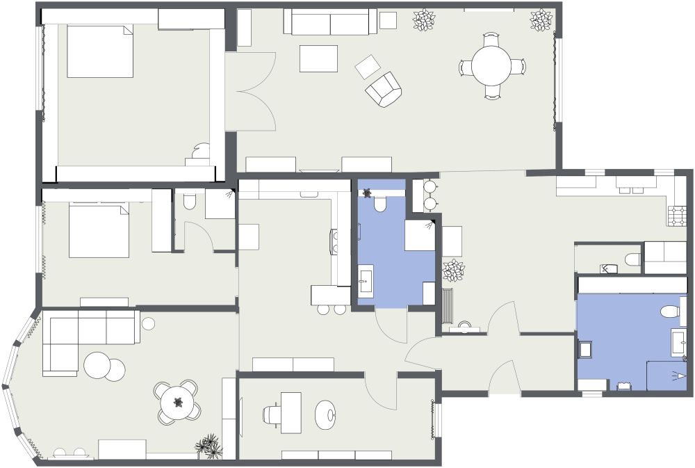 One Bedroom Duplex Plans 2D Floor Plan