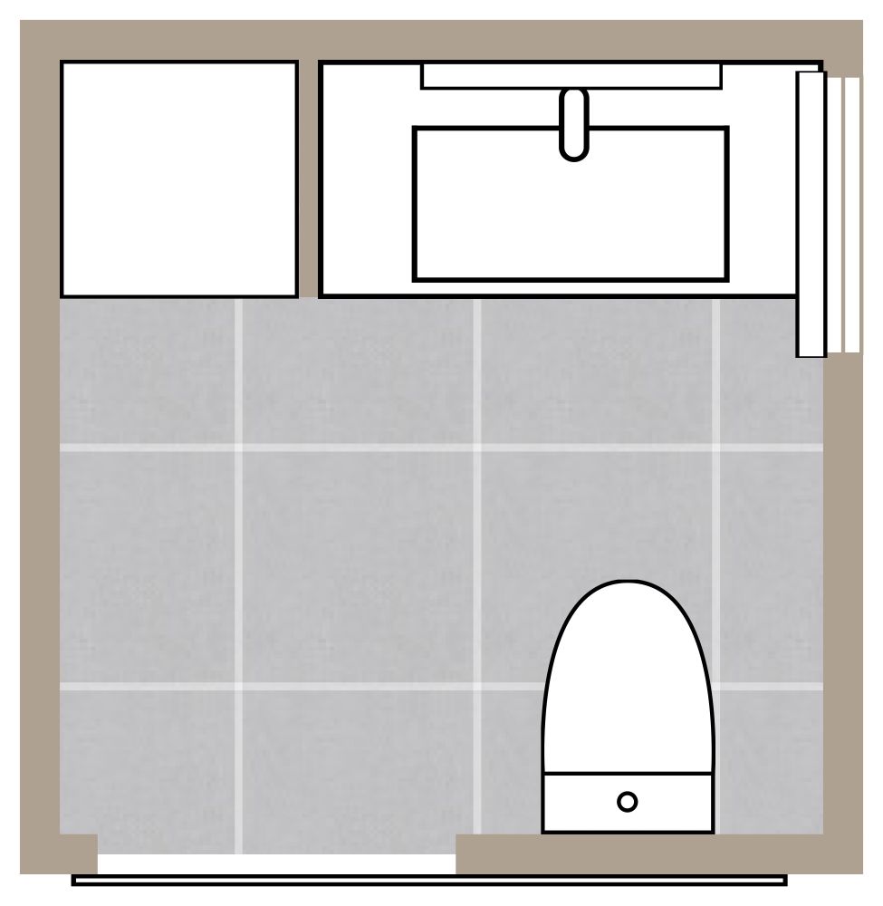 Powder Room With Washer/Dryer 2D Floor Plan