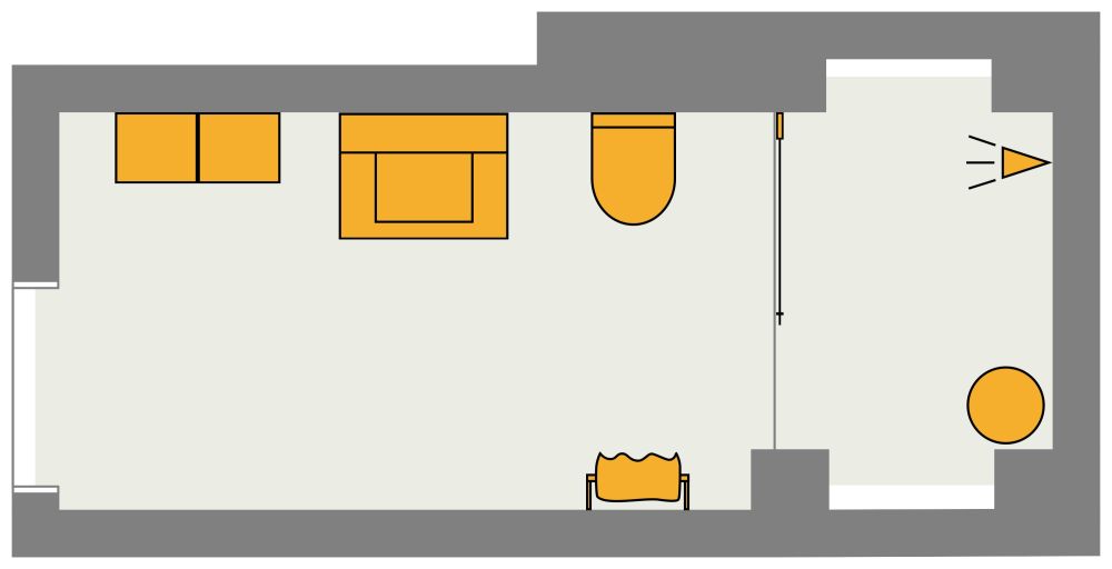 Rectangular Farmhouse Bathroom Design 2D Floor Plan