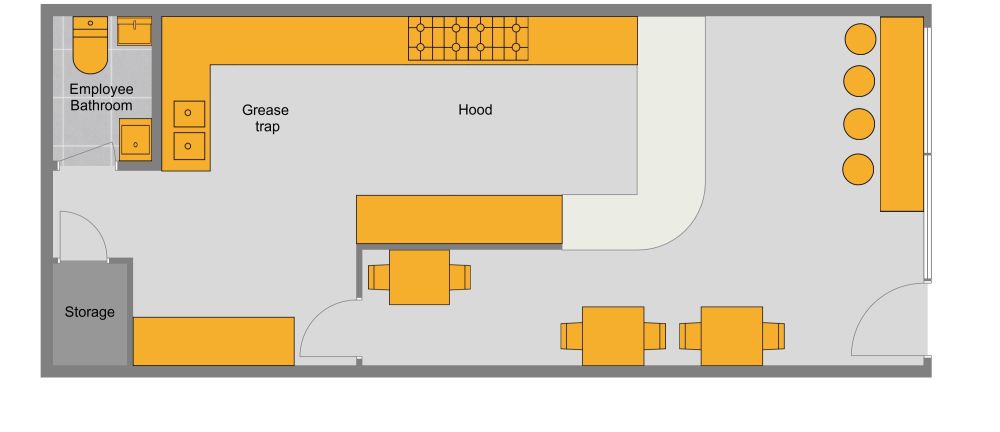 Restaurant Kitchen 2D Floor Plan