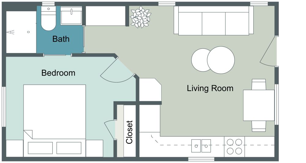 Simple Tiny House 2D Layout
