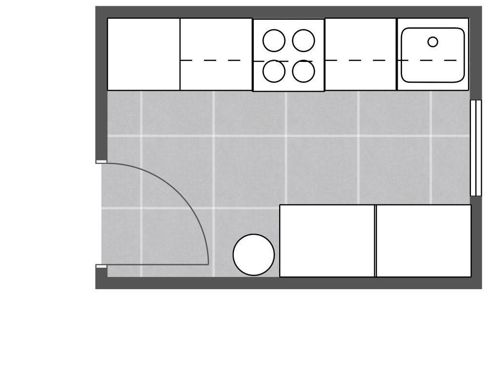 Small Kitchen Design Layout 2D Floor Plan