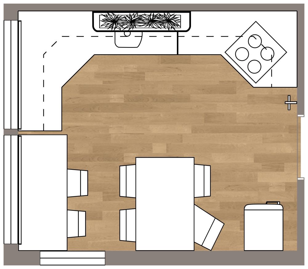 Small Kitchen 3D Floor Plan