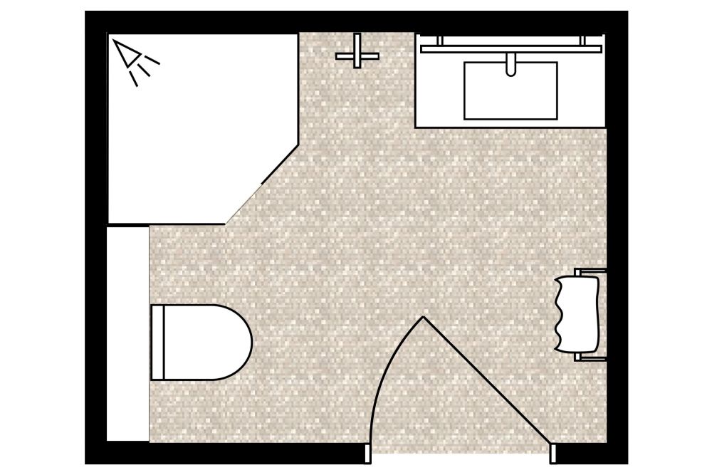 2D Modern 3/4 Bath