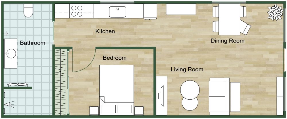 Small Retirement Home 2D Floor Plan