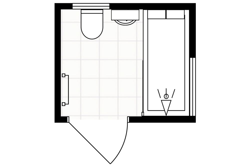2d bathroom plan in craftsman style