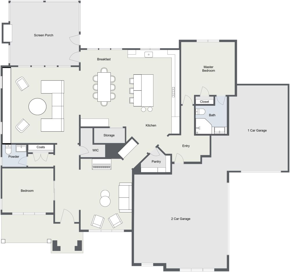 Spacious 2D Floor Plan With Large Family Kitchen