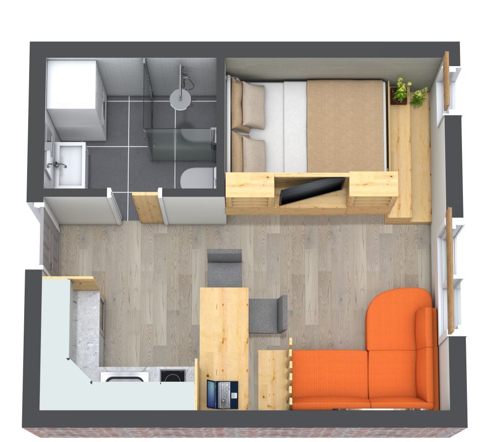 Studio Apartment with Clever Storage