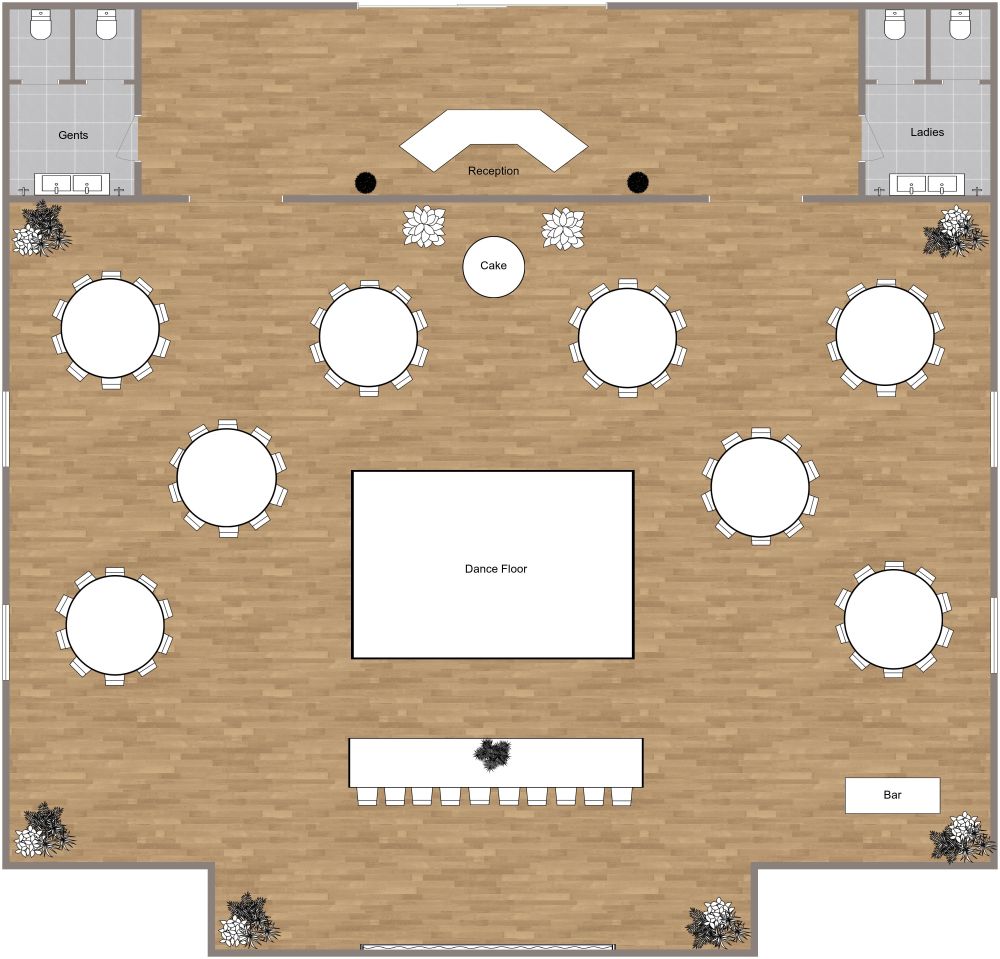 2D Floor Plan Table Layout for Wedding Venue