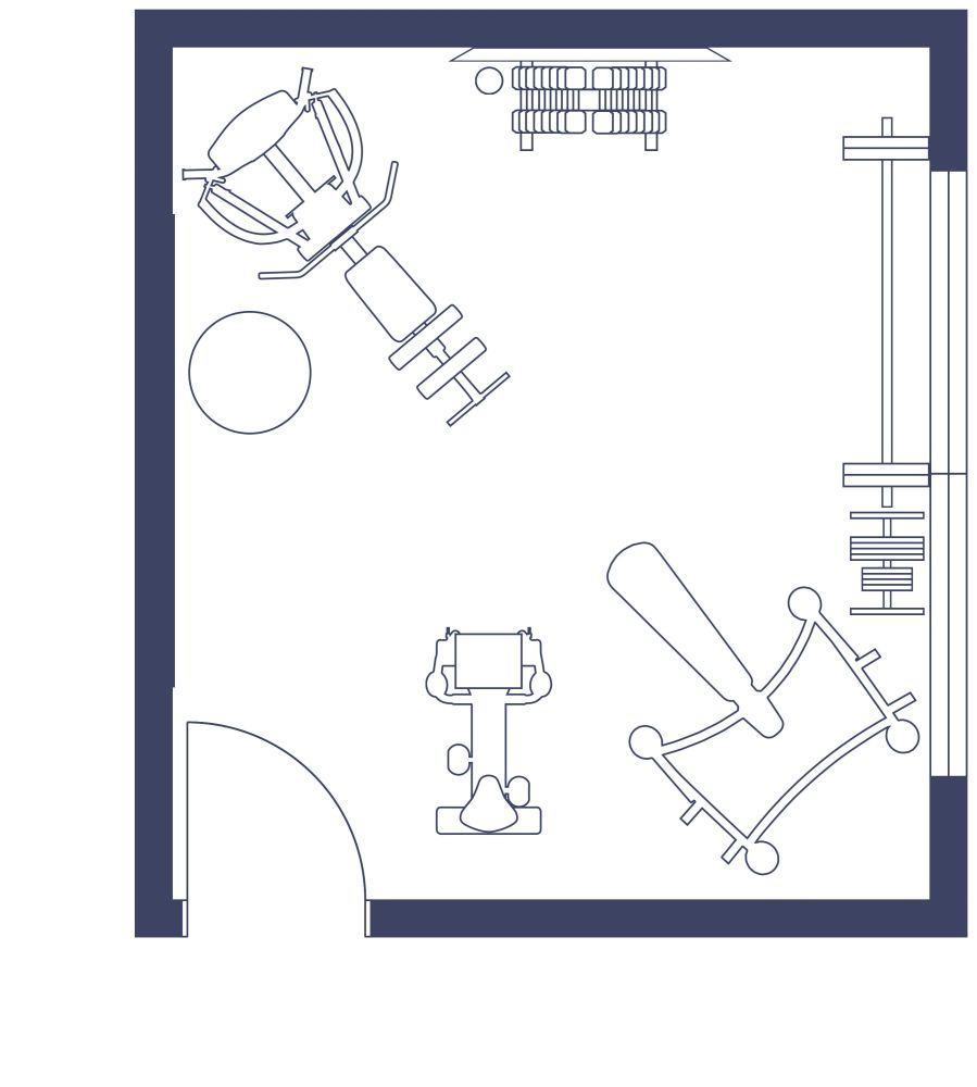Tiny Home Gym 2D Layout
