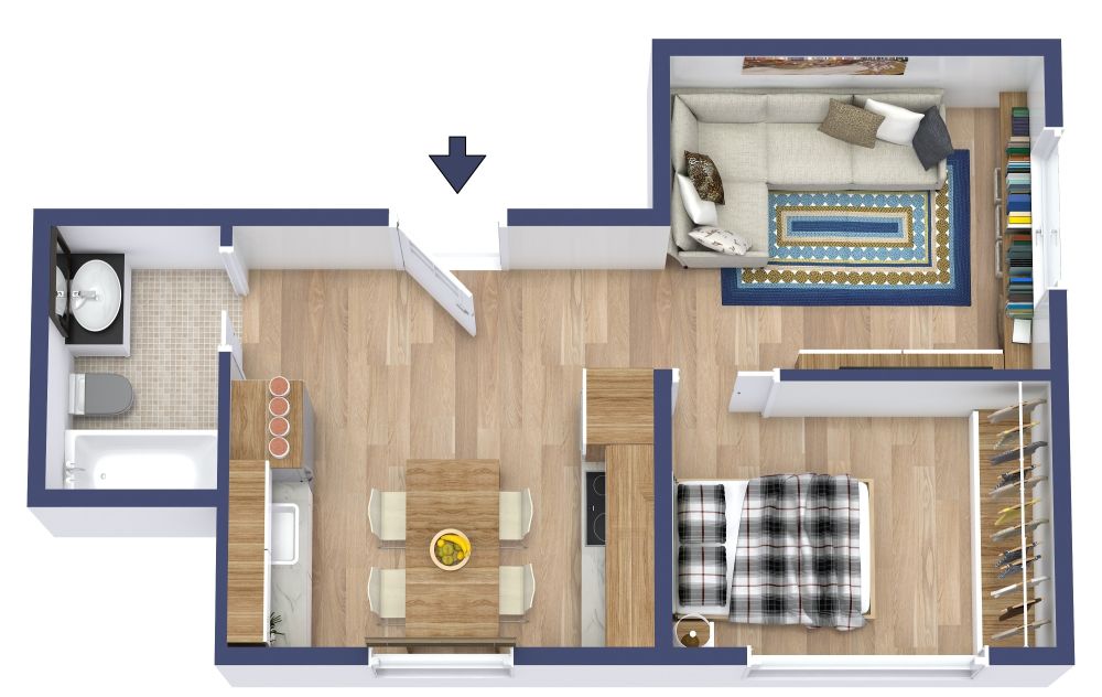 Tiny House Design With 1 Bedroom